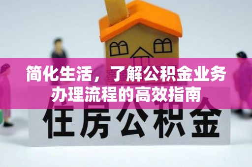 施秉简化生活，了解公积金业务办理流程的高效指南