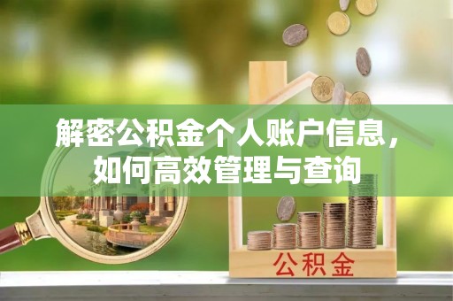 施秉解密公积金个人账户信息，如何高效管理与查询