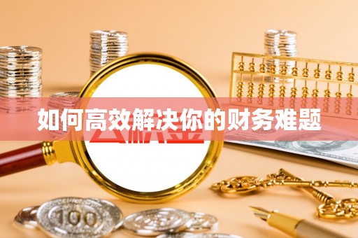 施秉如何高效解决你的财务难题