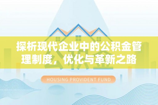 施秉探析现代企业中的公积金管理制度，优化与革新之路