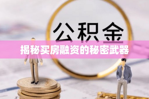 施秉揭秘买房融资的秘密武器